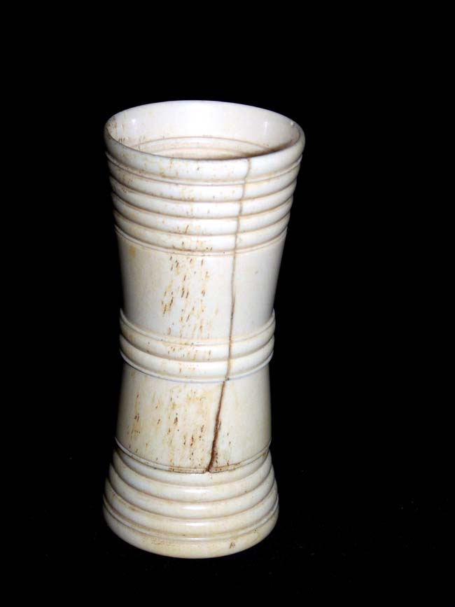 A 19th century ANTIQUE Bone Dice Cup